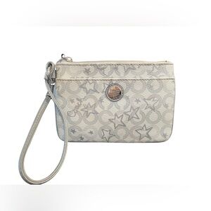 Vintage RARE Coach Y2K Silver Star Print Wristlet